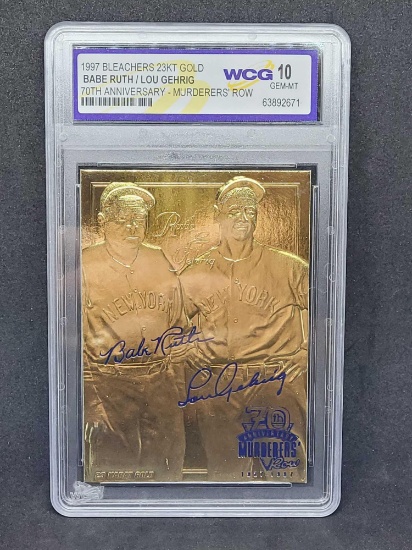 Babe Ruth/ Lou Gehrig 1997 23kt gold WCG 10 Gem-Mt