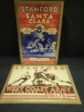 Vintage Stanford Santa Clara Football game marquee framed poster