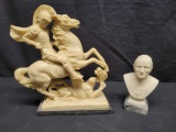 Classic Sculptor A Santini Roman Soldier and Pope Giovanni