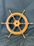 wooden ship wheel 23 in. Wide