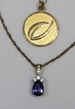 925 necklace with blue stone terryberry necklace
