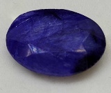 5.6ct African blue Sapphire royal blue color oval cut and polished beauty