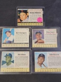 Early 1960s baseball cards 5 cards