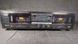 Denon DRW-650 stereo double cassette tape deck with operating manual 17in wide 10in long