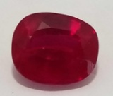 7.57 Ct Red Oval Cut Ruby Cert