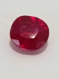 6.37 Ct Red Oval Cut Ruby Cert