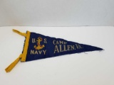 Vintage US Navy Camp Allen Va. Pennant