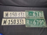 Vintage 1950's US Forces Germany License plates and unique pair