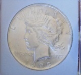 Peace silver dollar 1923 gem bu Frosty white blazer very nice slabed dollar