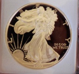 American silver eagle 1993 proof ultra deep cameo rare early year troy oz collector proof