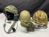 Military lot tank driver helmet with comm paratrooper helmet regular helmet and headphones