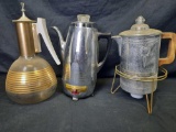 Antique Westinghouse coffee maker & kettles