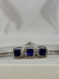 Royal blue Sapphire bolo 6+ct new high end designer piece in box $$$ premium quality Never Worn