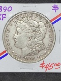 1890 XF Morgan silver dollar