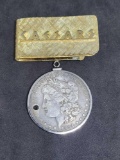 Caesars Palace money cilp & Morgan necklace pendant