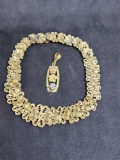 14kt gold bracelet and pendant