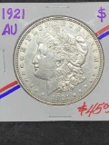 1921 Au Morgan silver dollar