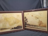 Hawaiian Island map artwork prints. Frames need some touchup