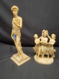 Greek figures carved in resin