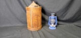 Vintage Wooden oil can and Gaslamp