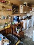 Entire Dining Room working side be side lizard tanks collectibles some equipment statues etc.