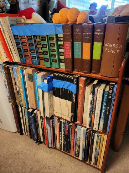 Travel books and bookcase