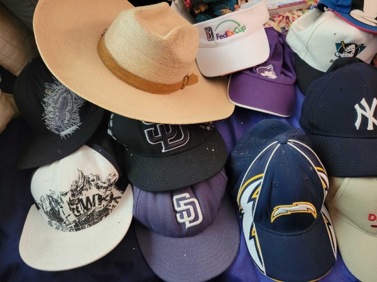 Baseball hats Chargers Mickey Marine corp Ducks and more