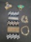Beautiful Costume Bracelets and Hair clips earrings w Crystal's Goldtone Blue's and Black