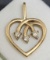 10kt Yellow Gold and 3 Diamond Heart Pendant Stunning Diamond .25ct