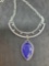 Sterling silver Designer Native necklace with Huge Sapphire Genuine Earth Mined 20+ct Brand new