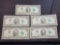 Lot of 5 $2 bills in plastic page from album crispy