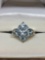 Silver 925 blue Topaz stone ring size 7