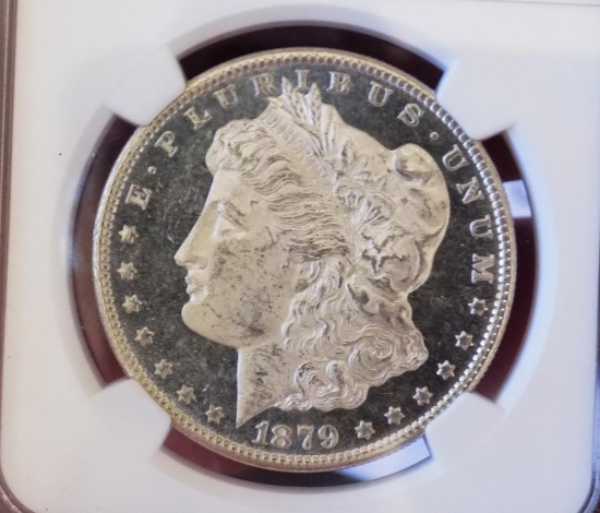 Morgan silver dollar 1879 S NGC MS 63 DMPL Cameo Glassy monster certified rare star coin