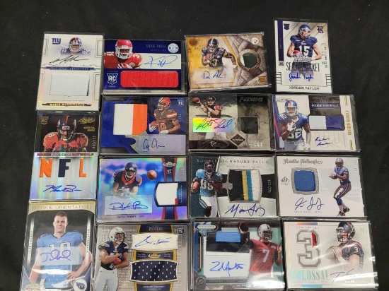 15 football cards Rookies, Jersey, signed and numbered