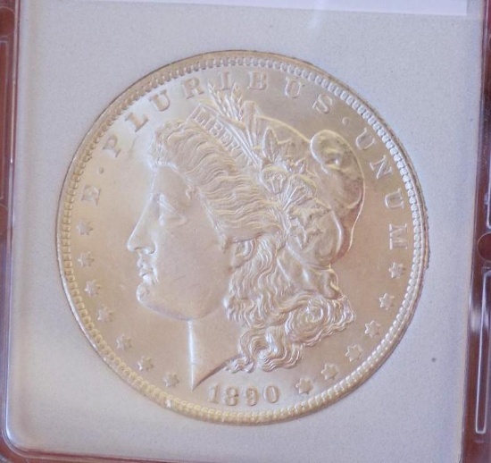 Morgan silver dollar 1890 Gem Bu Satin White Shocker MS++ High end rare date