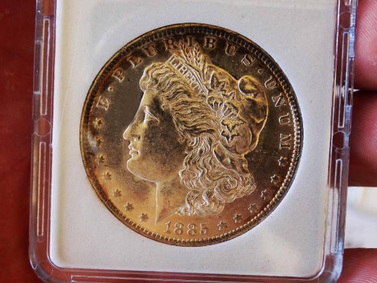 Morgan silver dollar 1885 O Gem BU DDO PL Glassy Rainbow MS++ High Grade
