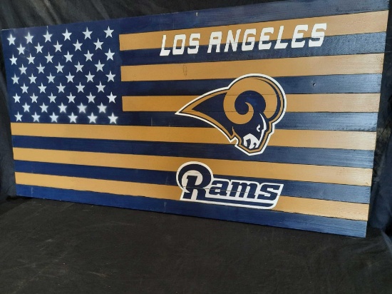 Los Angeles Rams wood flag painting