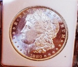 Morgan silver dollar 1980 O Gem BU PL Glassy rare date Cameo Stunning slabed Beauty