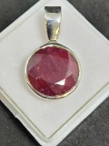 Silver and ruby pendant beautiful jewelry