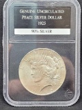 1925 Slabbed Peace Dollar Gem Brilliant Uncirculated Blast White
