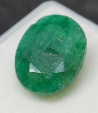 Oval cut Green Emerald gemstone 6.42ct