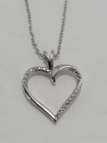 Single Diamond Classic Heart Necklace NEW