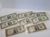 2 Dollar Bills 1 Dollar Silver Certificates 8 Units