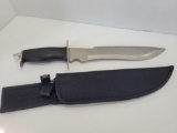 Large Stainless Steel Bowie Knife in Sheath