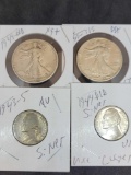 Walking liberty and silver war nickel collector lot ddr au++ Frosty walker unc Nickel d/d stunning