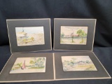 Matted Watercolor Artwork signed