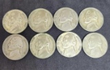 Silver Jefferson war nickel lot of 8 coins total range of dates