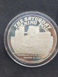 2 Troy oz Proof silver buillion Round AnA the sat evening post red hrad loves Haddy .999 fine