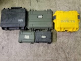 5 Plastic Lockable Hard Cases, SKB, Vault, Invicta