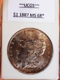 Morgan silver dollar 1887 Gem BU MS++ High grade cameo monster toned shocking